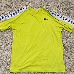 Kappa Lime T-Shirt with Black Logo Tape